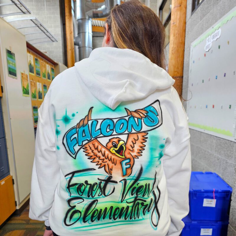 Everett Washington Forest View Elementary Custom Falcons Airbrushed Apparel Everett Washington Forest View Elementary Custom Falcons Airbrushed Apparel